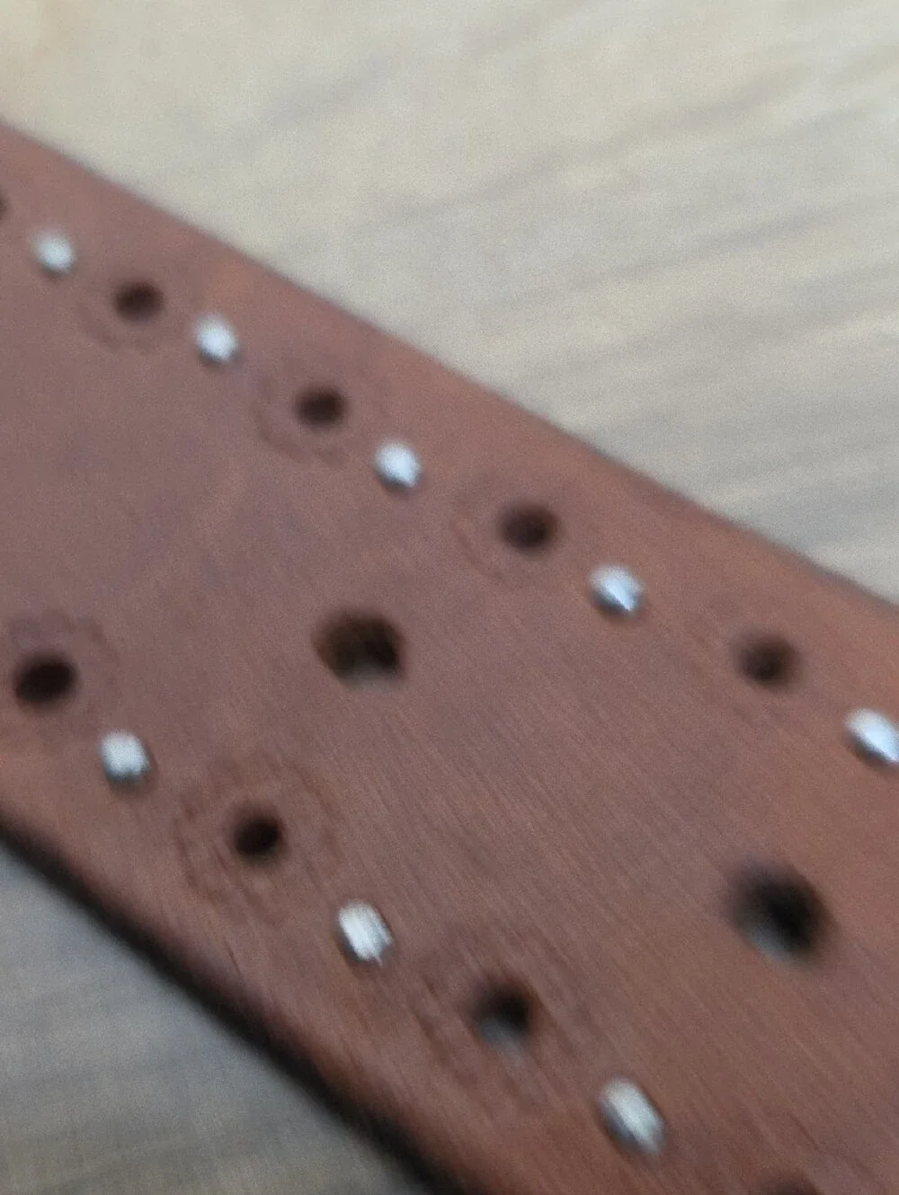 AEROPOSTALE Men's Brown Leather Studded Belt - Classic Casual Style (30.5